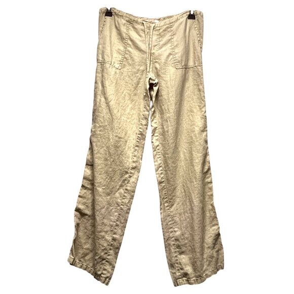 Vintage Victorias Secret‎ 100% Flax Linen Pants Size 6 Light Beige Tan - Picture 1 of 6